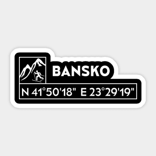 Bansko Coordenates Bulgaria Sticker